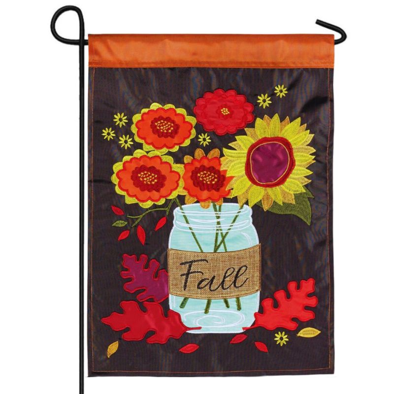 Fall Mason Jar Sunflower Flag